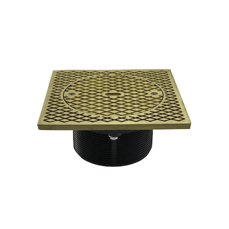 Jones Stephens 4in. Heavy Duty PVC Cleanout Spud with 7in. Nickel Bronze Square Cover D59919